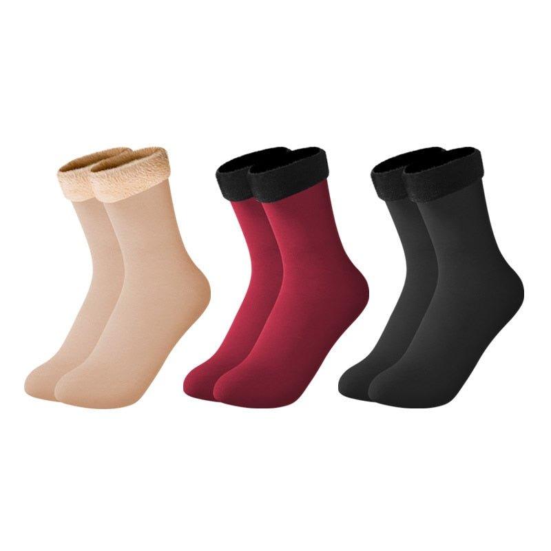 3 Pares de Meia Térmica Feminina Aveludada - Lojas 3DU