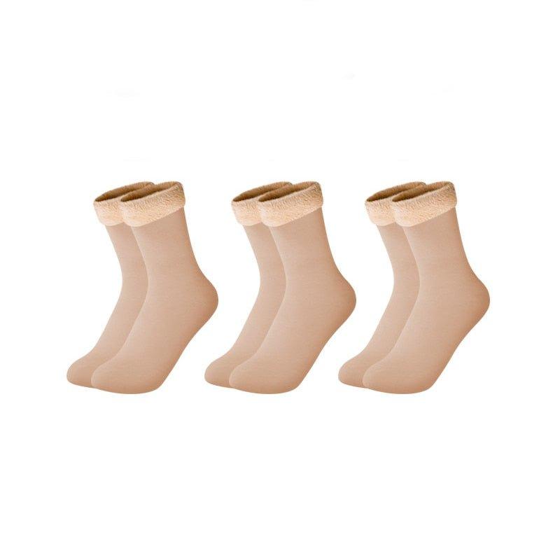 3 Pares de Meia Térmica Feminina Aveludada - Loja Menina Maluca