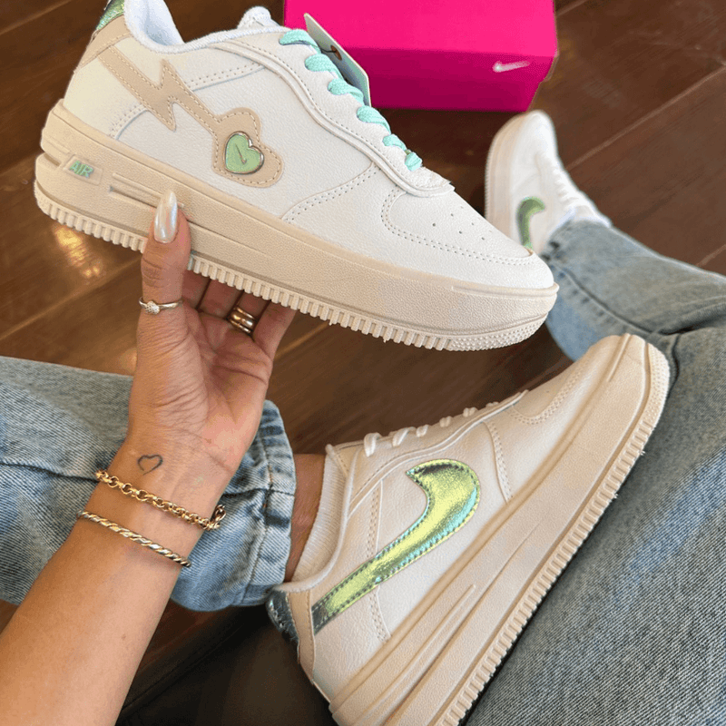 Nike Air Force Love Verde Feminino Premium - Loja Menina Maluca