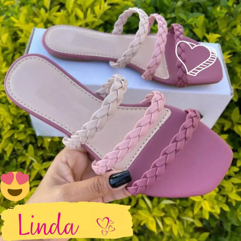 Sandália Rasteirinha 3 Tiras - Super PROMOÇÃO - Loja Menina Maluca