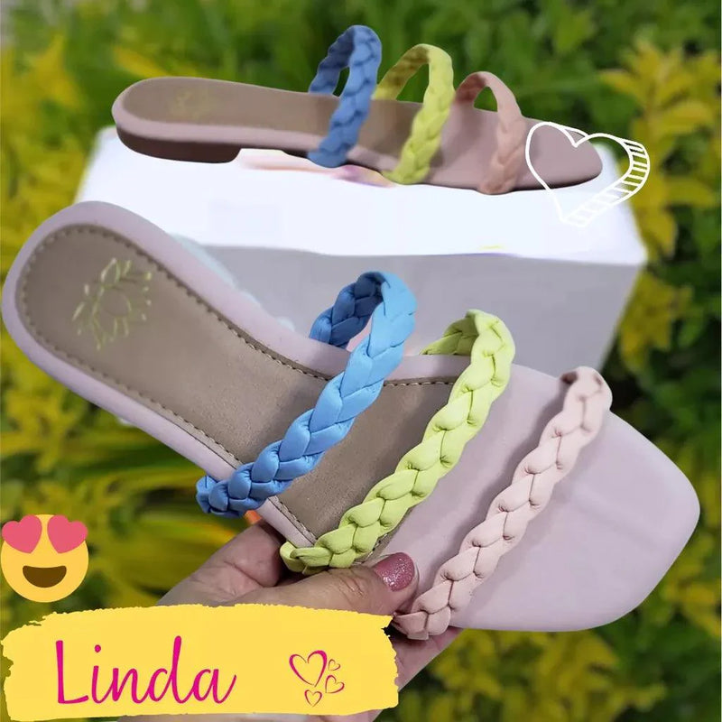 Sandália Rasteirinha 3 Tiras - Super PROMOÇÃO - Loja Menina Maluca