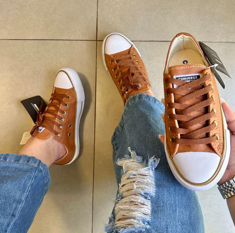 Tênis All Star Caramelo Courino Premium - Loja Menina Maluca