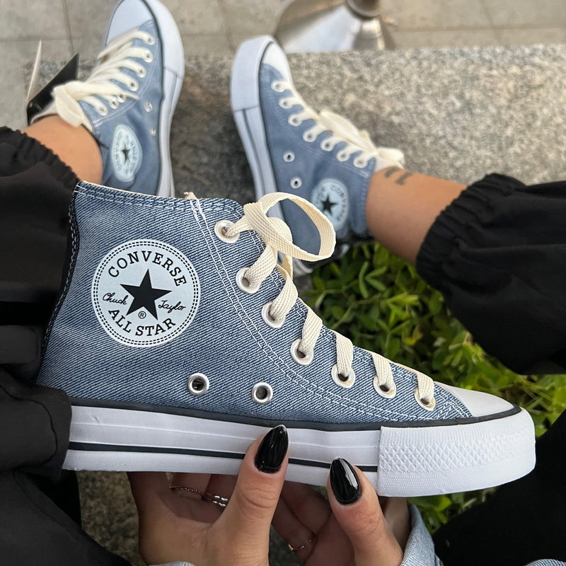 Tênis All Star Jeans Cano Alto Chuck Taylor Premium - Loja Menina Maluca