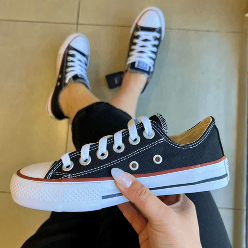 Tênis All Star Preto e Vermelho Clássico - Loja Menina Maluca