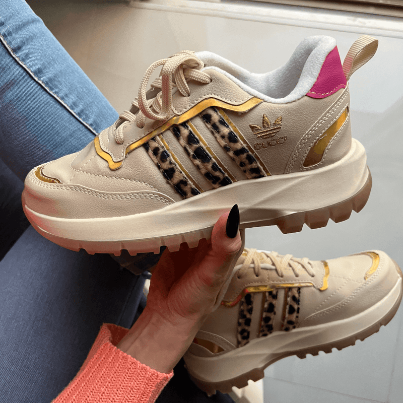 Tênis Gucci White Onça Pink Feminino Premium - Loja Menina Maluca