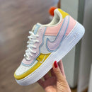 Tênis Nike Air Force 1 Amarelo e Rosa Feminino Premium - Loja Menina Maluca