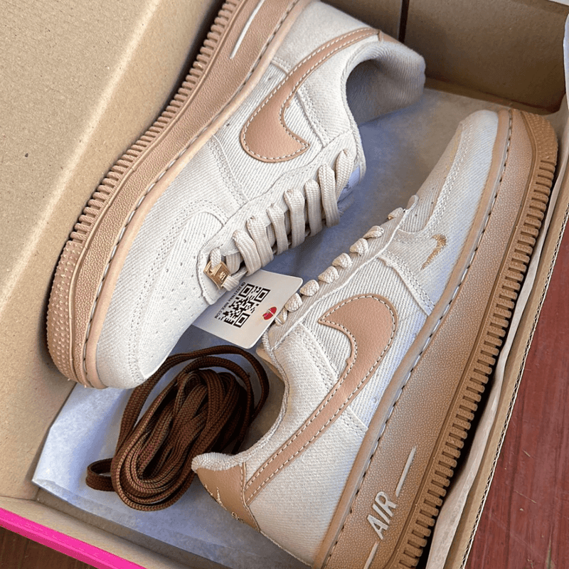 Tênis Nike Air Force 1 Jeans Off White Rosado Premium - Loja Menina Maluca