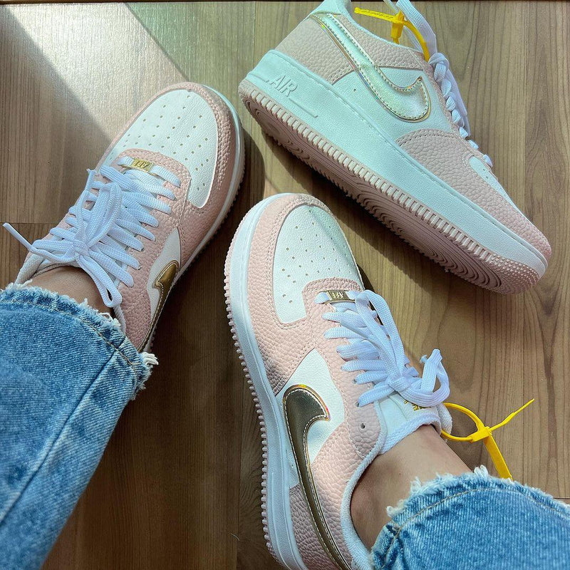Tênis Nike Air Force Rosa Ouro Premium - Loja Menina Maluca