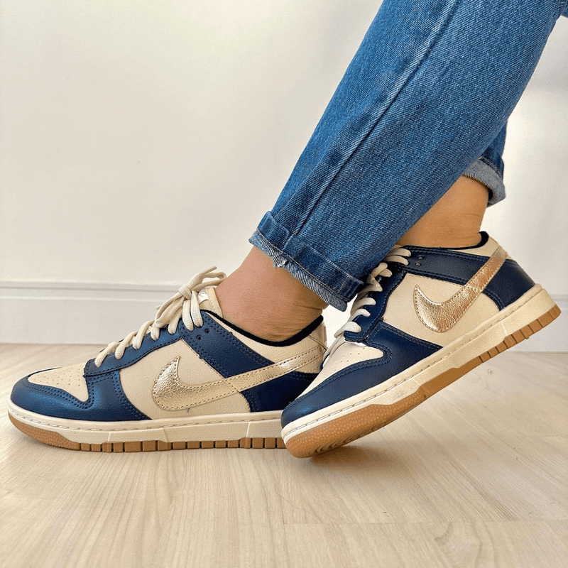 Tênis Nike Dunk SB Azul Dourado Premium - Loja Menina Maluca