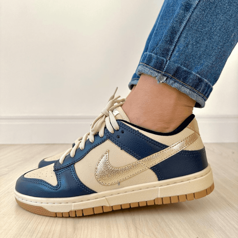 Tênis Nike Dunk SB Azul Dourado Premium - Loja Menina Maluca