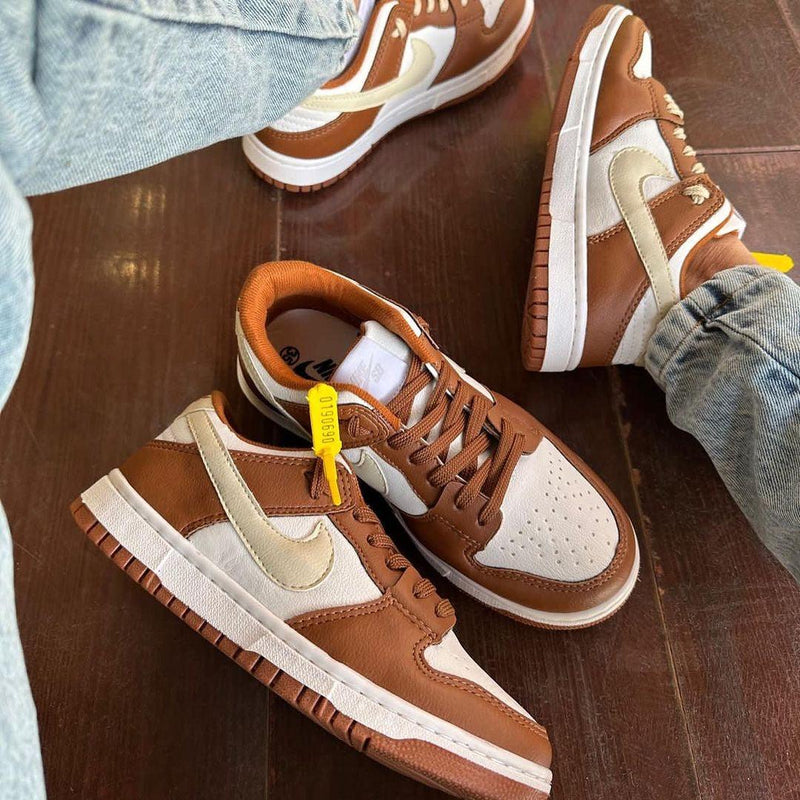 Tênis Nike SB Dunk Marrom e Branco Unissex Premium - Loja Menina Maluca