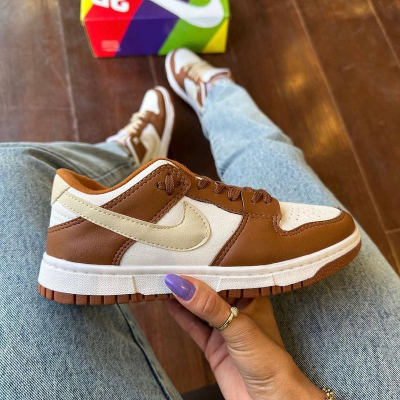 Tênis Nike SB Dunk Marrom e Branco Unissex Premium - Loja Menina Maluca
